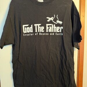 Hanes Black Graphic Tee - God The Father Design